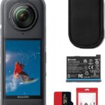 Insta360 X4 - Waterproof 360 8K Action Camera with 48MP Sensors, 5.7K 360 Video, 72MP 360 Photo, AI Editing, for Sports, Travel, Outdoors + 64GB Card + Cleaning Kit